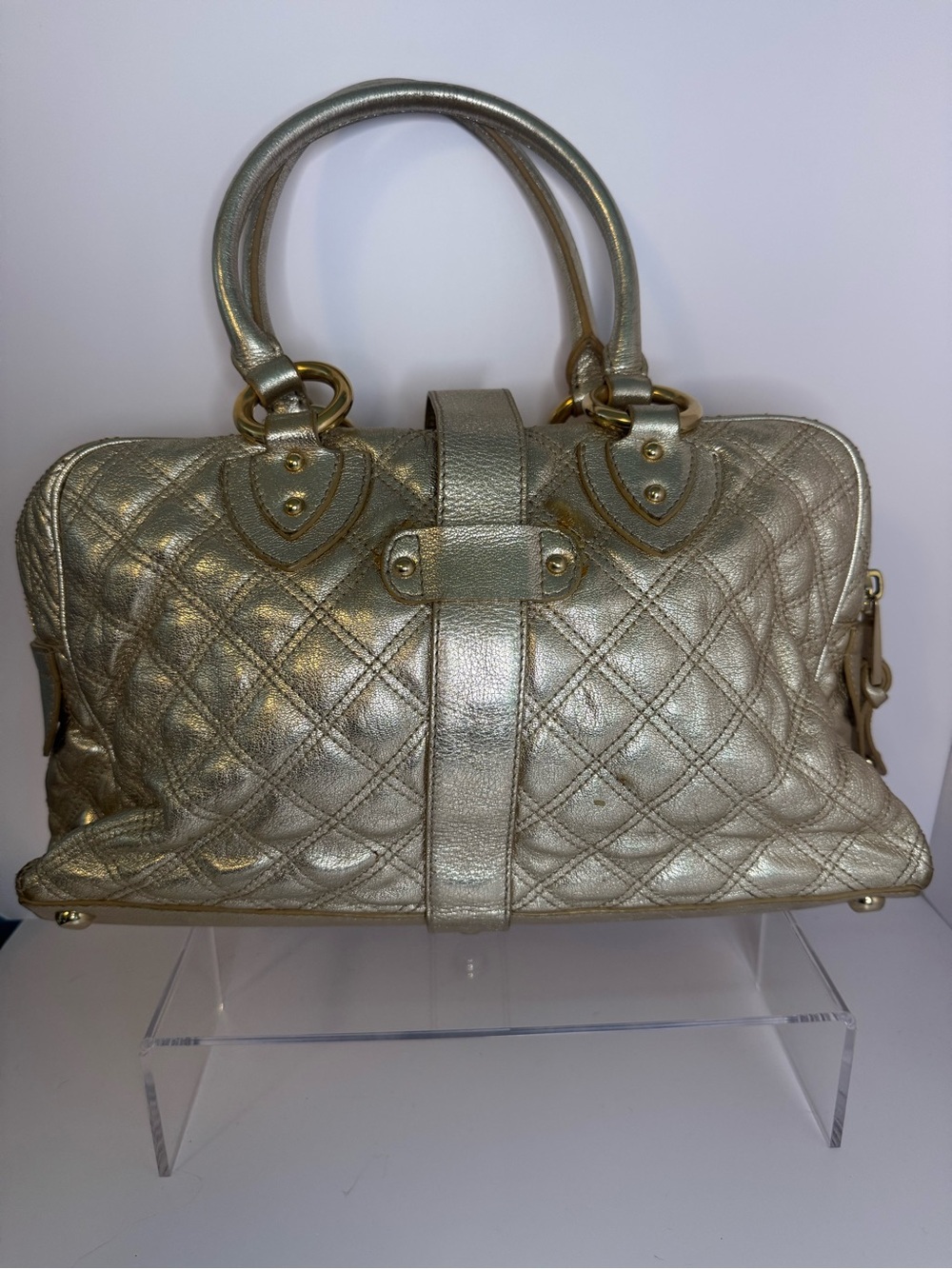 #359 Marc Jacobs Venetia Made in Italy Quilted Leather Satchel - Picture 6 of 16